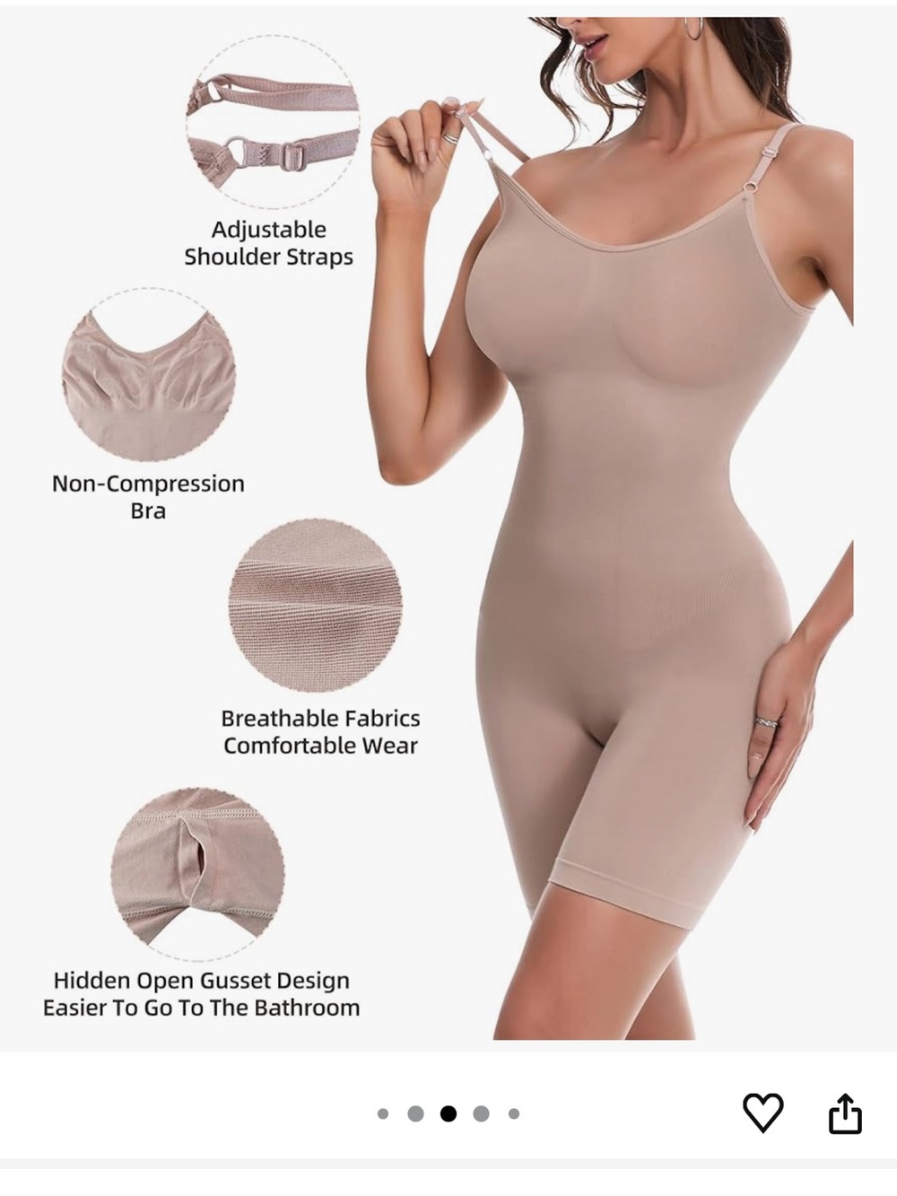 Seamless Sculpting Bodysuit Shapewear in Taupe